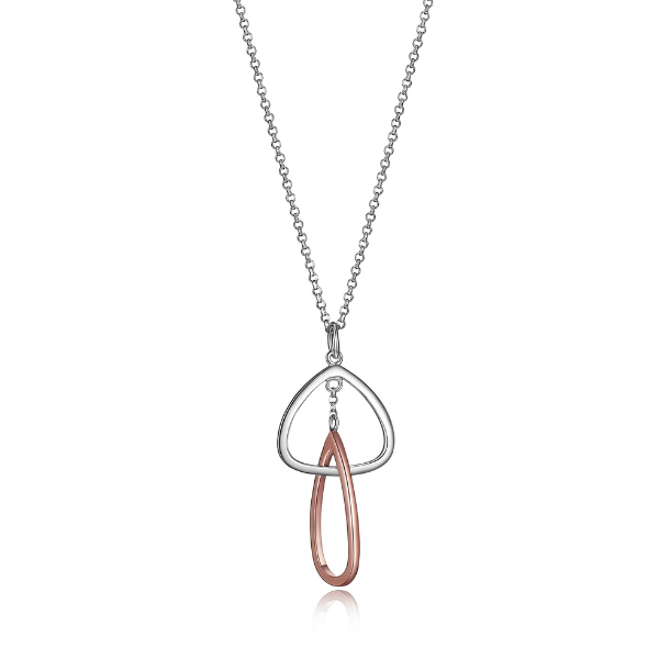 NR0LBDMA-2T Trinity Double Link Two Tone Short Necklace