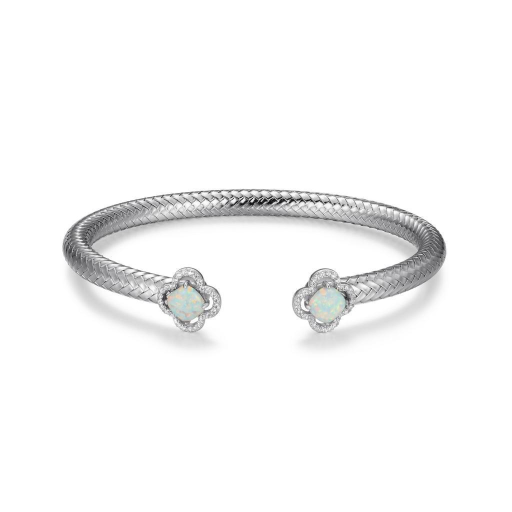 BCGR1Q1GZ-W Lopal CZ Created Opal Cusion Cuff