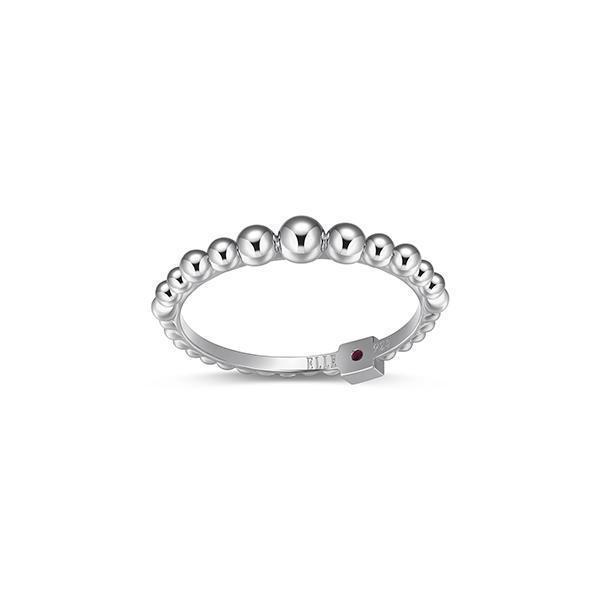 RR4LADA-W-8 "Orb" Sterling Silver Gradual Bead Ring - Silver