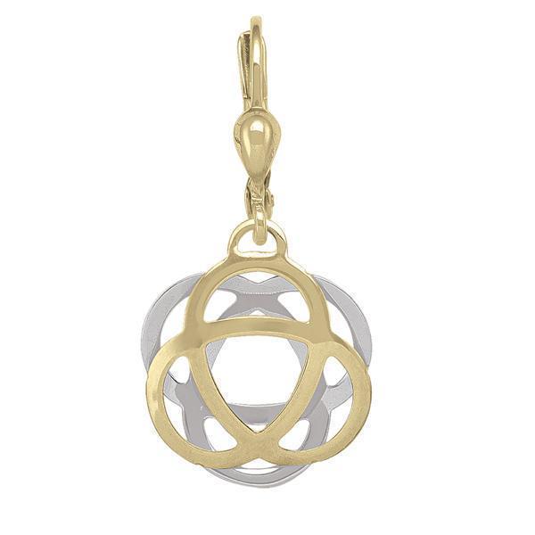 14K Gold and Silver Fashion Drop Earrings - 10K2T