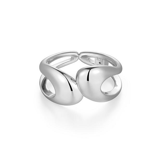 RR4LAKKA0-W-8 Sterling Silver OASIS Fluid Open Teardrop Bypass Ring Size 8