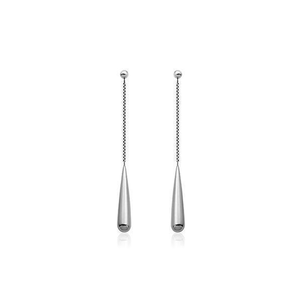 CJ Steelx Tear Drop Dangle Earrings - Silver