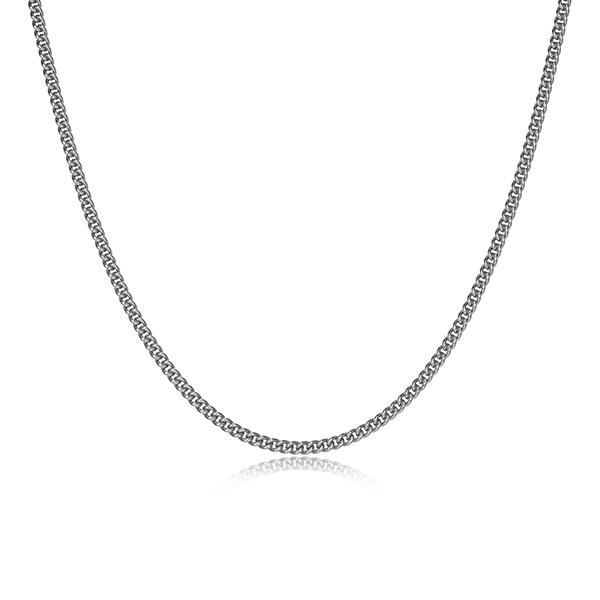 Sterling silver CJ Ethos ITALIAN CHAIN rhodium plated 080 curb chain - 20"