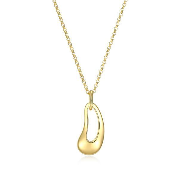 N30LC0RA0-Y-17 Sterling Silver OASIS Puffy Organic Droplet Pendant Necklace Size 17