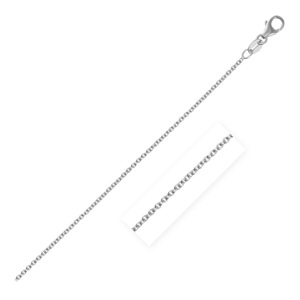 14k White Gold Round Cable Link Chain (1.90 mm) -18"