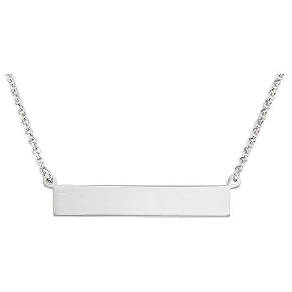 Sterling Silver Fashion Necklace with Pendant - Silver Name Plate