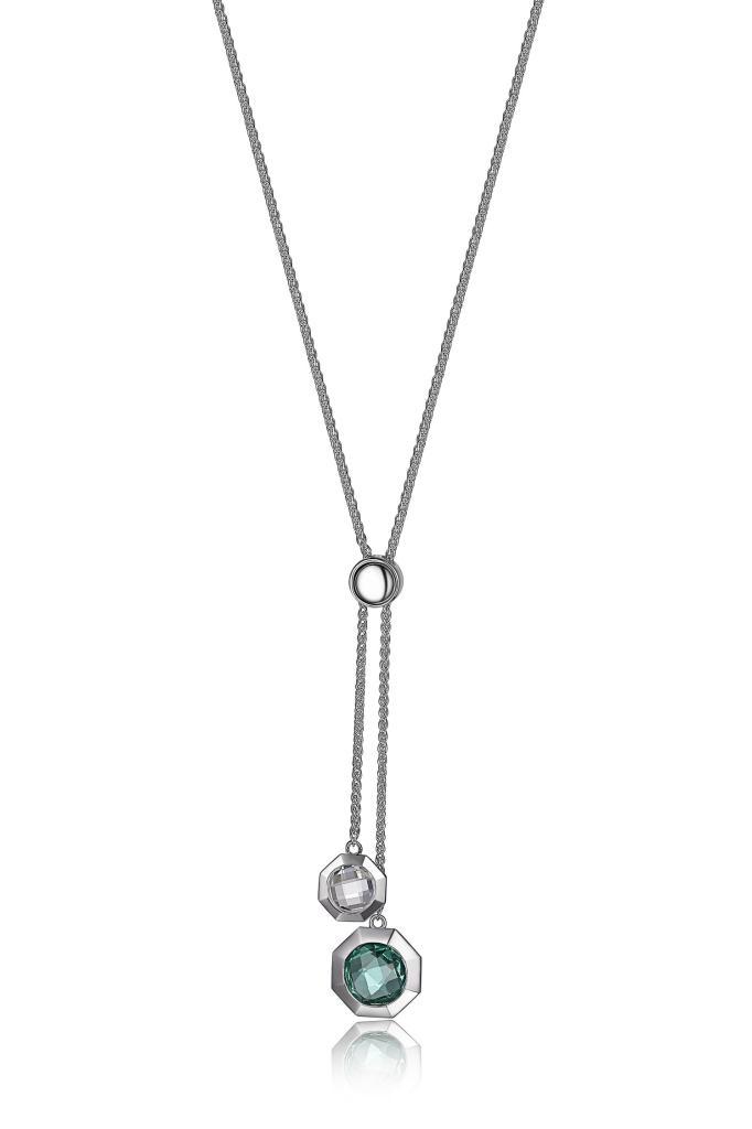 NR0LBB5-W Edge Clear Quartz Bolo Necklace