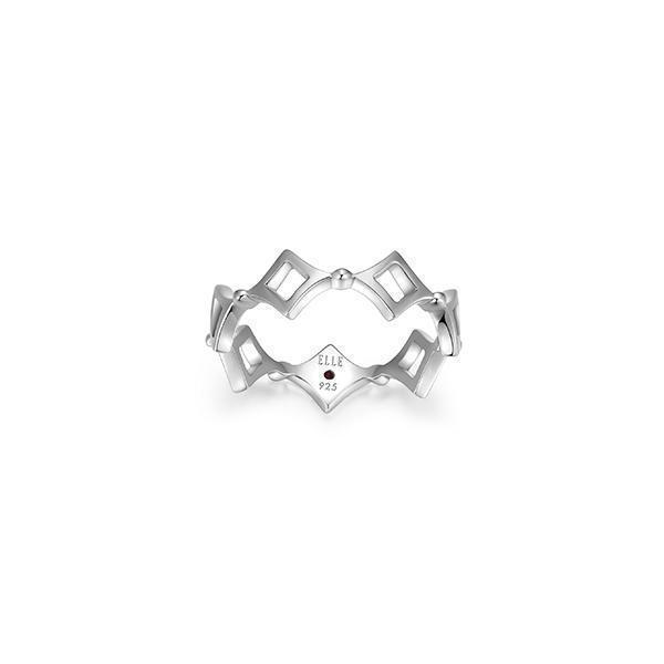 RR4LADD-W-7 "Stellar" Sterling Silver Rhombus Eternity Ring - Silver