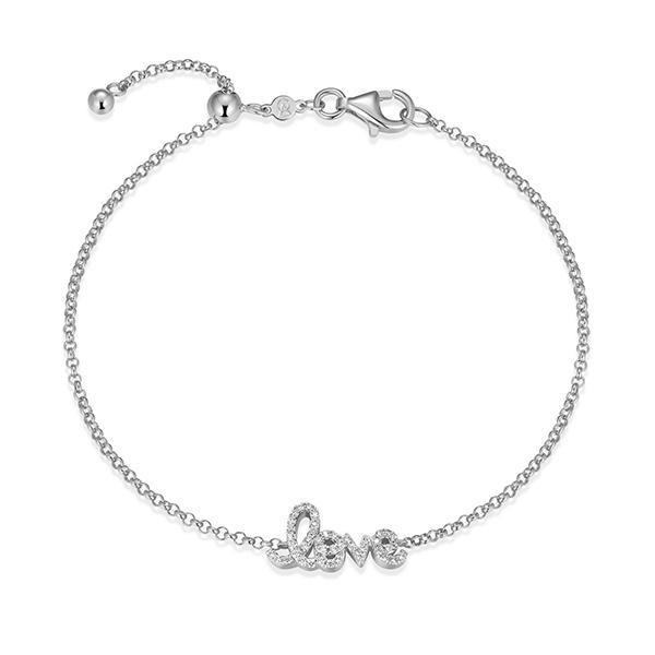CJ Monte sterling silver lab-created diamond adjustable love bracelet