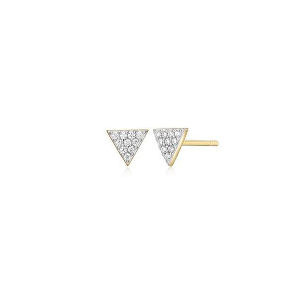 CJ Monte sterling silver lab-created diamond triangle stud earrings