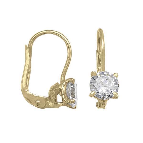 10K Gold Cubic Zirconia Hoop Earrings - 10KY