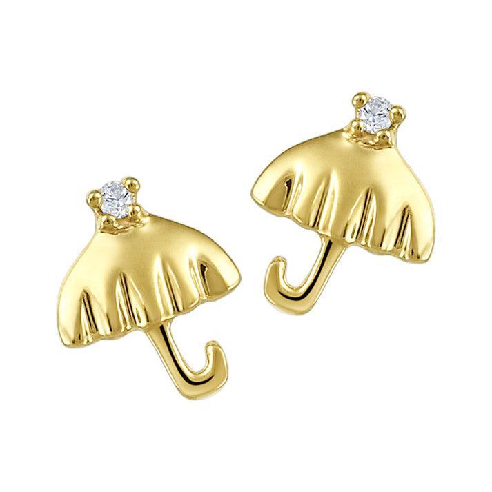 CJ Diamond 10k Gold Umbrella Earrings  - Gold
