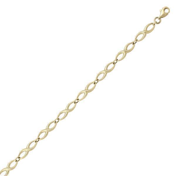 10K Gold Figure Eight Shaped Link Bracelet - 10KY