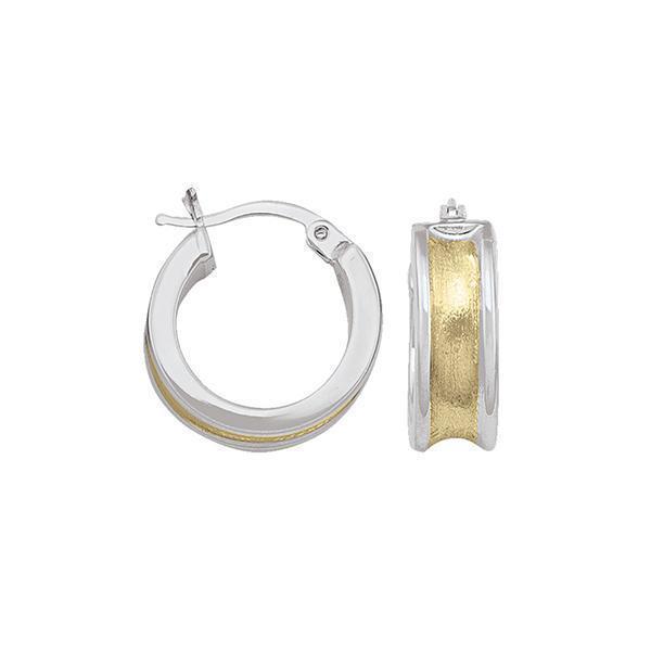 14K Two Tone Gold Hoop Earrings - 2T