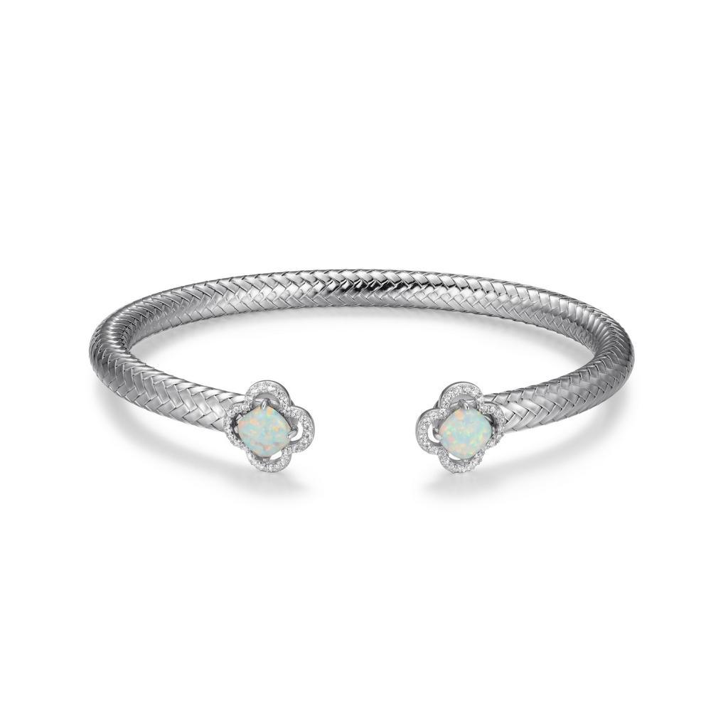 BCGR1Q1GZ-W Lopal CZ Created Opal Cusion Cuff