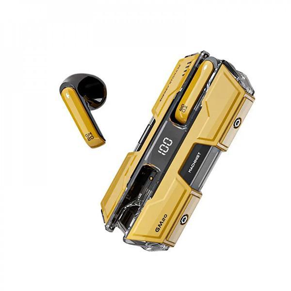 Futuristic Wireless Bluetooth TWS Headphones with Power Display - Universal Compatibility KITC04 for Universal Cell Phone And Bluetooth Device - Yellow