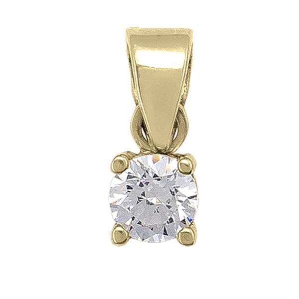 10K Gold Cubic Zirconia Pendant - 0.6gm - 10KY