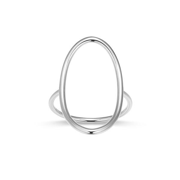 RR4ATSXA0-W-7 Sterling Silver Open Oval Frame Ring Size 7