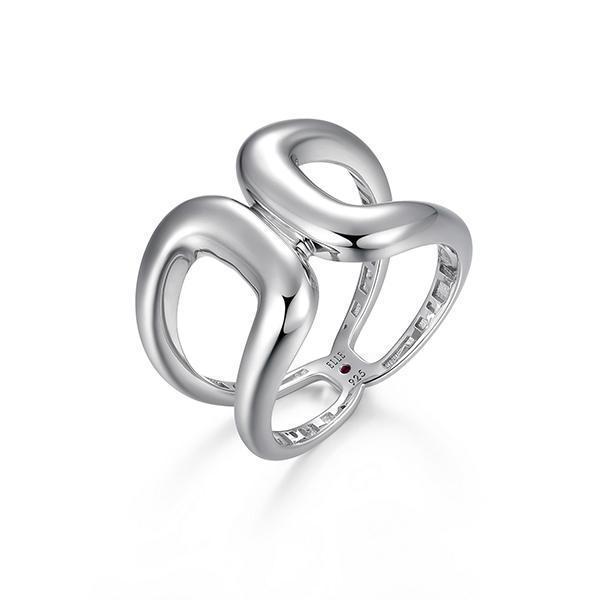 RR4LAK1A0-W-9 Sterling Silver CITADEL High Polish Wide Open Ring Size 9