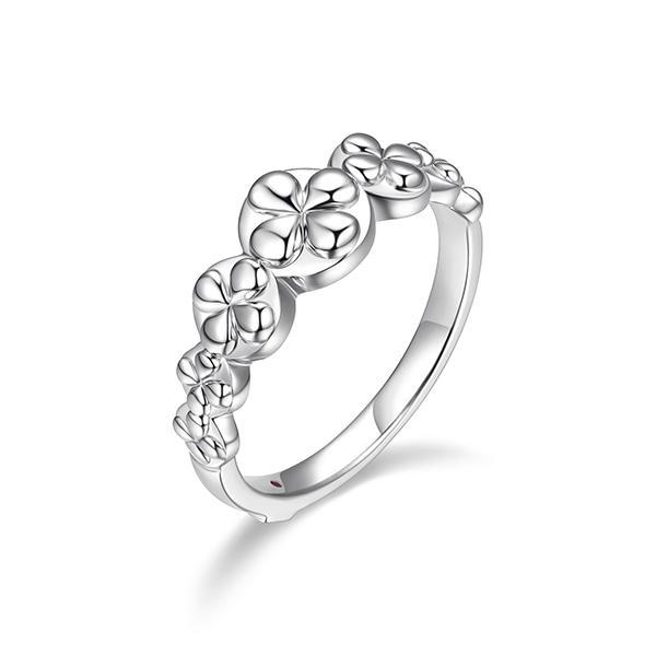 RR4LACHA0-W-9 Sterling Silver VENICE Clover Motif Ring Size 9