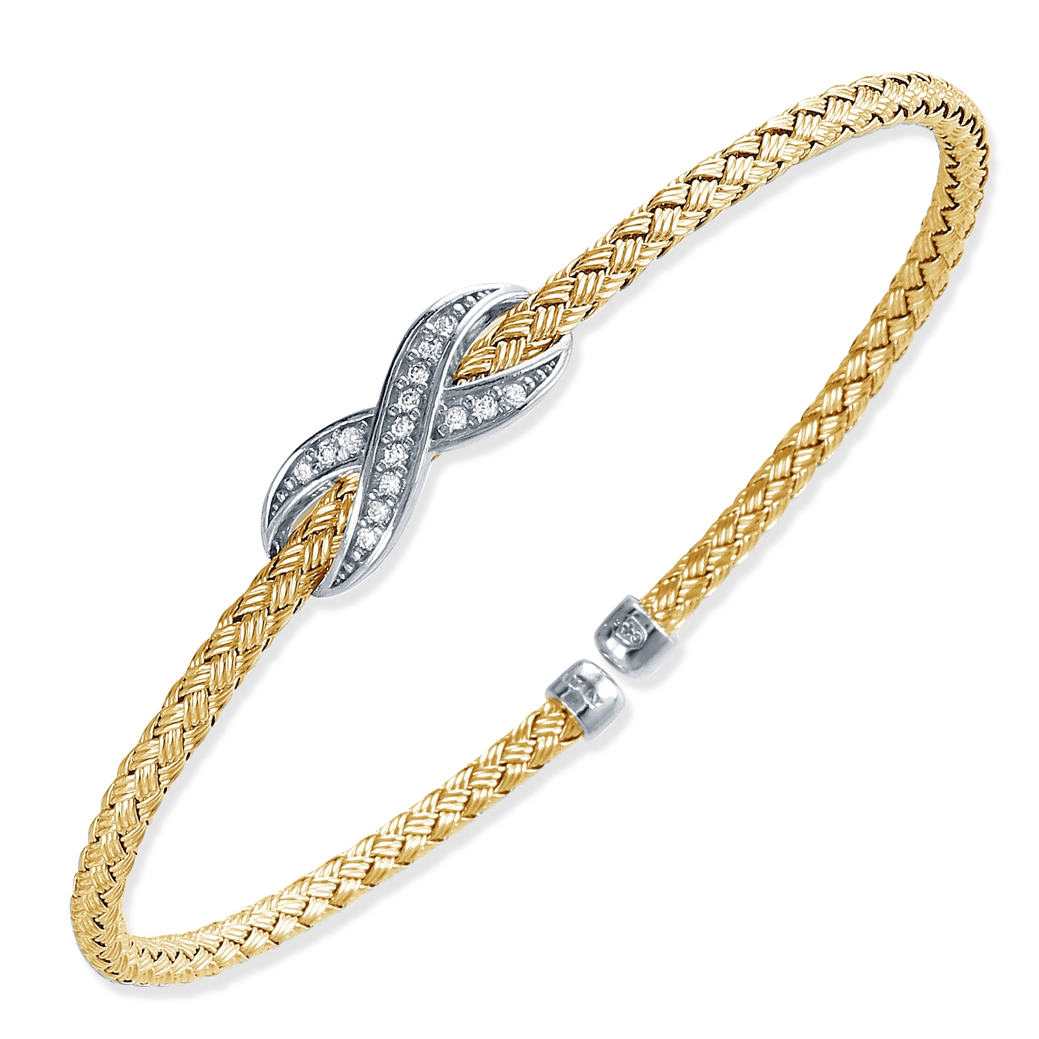BCGS1Q03D-2T Infinity  Woven CZ Round Cuff