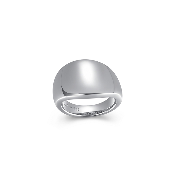 RR4LAGRA0-W-6 Sterling Silver PEBBLE 13mm Wide Ring Size 6