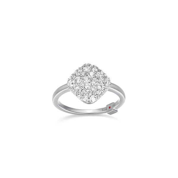 RR4LAFK00-W-9 Sterling Silver GLIMMER Rhombus Cubic Zirconia Ring Size 9