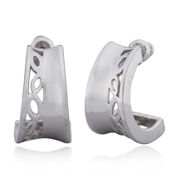 ER2LAC4A-W Gallery Half Hoop Earrings