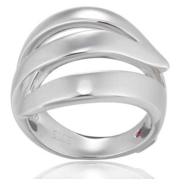 RR4L314A0-W-8 Sterling Silver WAVES Wrap Ring Size 8