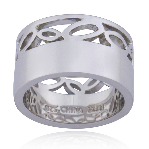 RR4L414A8-W-6 Sterling Silver Wide Filigree Band Ring Size 6