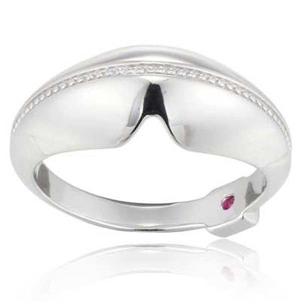 RR4L715A0-W-9 Sterling Silver Precision Ridge Ring Size 9