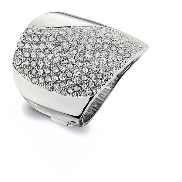 RR4L78900-W-6 Sterling Silver Wide Micro Pave Ring Size 6