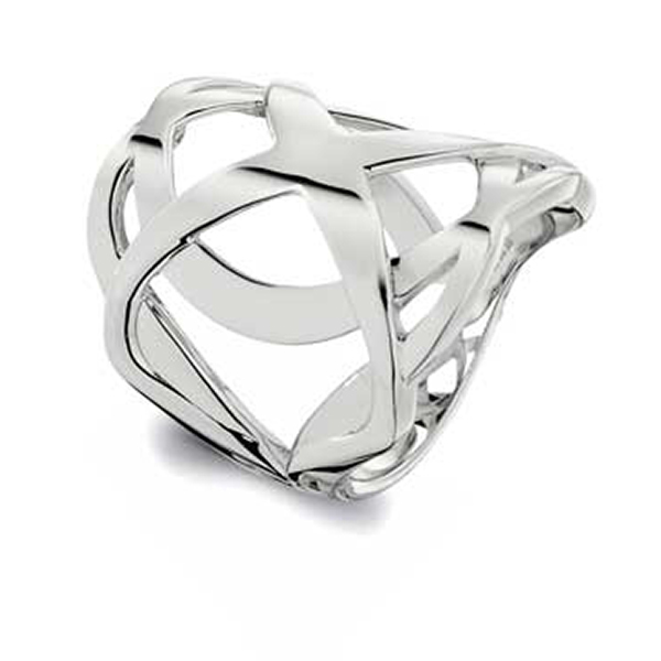 RR4L801A0-W-8 Sterling Silver Ethereal Wide Ring Size 8