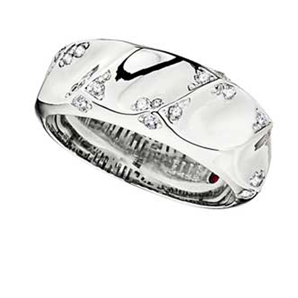 RR4L83800-W-7 Sterling Silver RAY OF LIGHT Cubic Zirconia Thin Band Ring Size 7