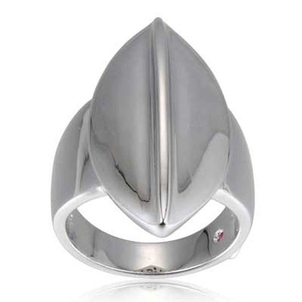 RR4L875A0-W-9 Sterling Silver NEW LEAF Marquise Ring Size 9
