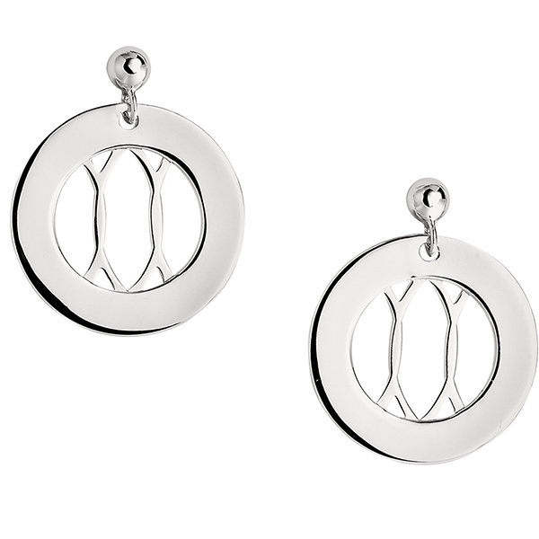 ER2LB6EA0-W Sterling Silver LATITUDE Circle Post Earrings