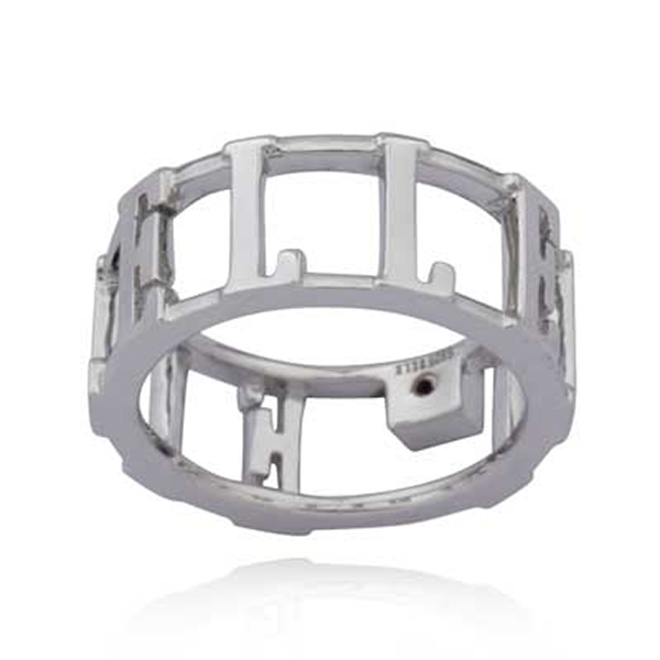 RR4L500A0G-W-8 Sterling Silver Logo Ring Size 8