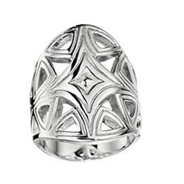 RR4L695A0-W-7 Sterling Silver Reflection Celtic Design Wide Ring Size 7