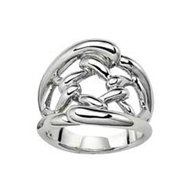 RR4L739A0-W-7 Sterling Silver Plain Knot Ring Size 7