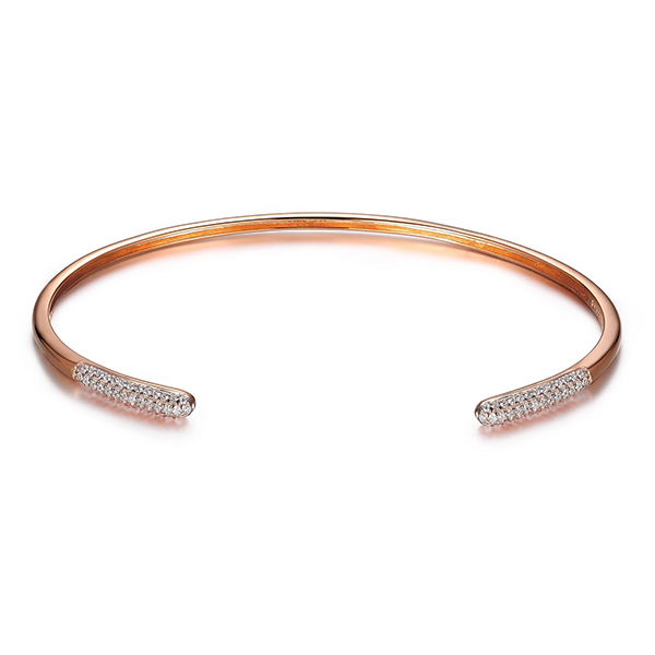 Diamondlite Cubic Zirconia Slim Open Cuff in Rose Gold