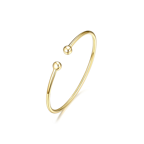 B31LAJC-Y "Lock & Key" Sterling Silver Dot Cuff Bangle