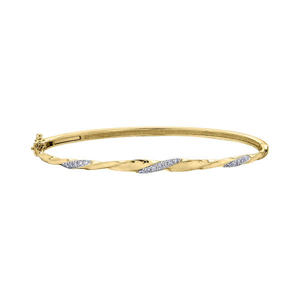 Diamond Bangle in 10K Gold (0.17 CT. T.W.) - Gold