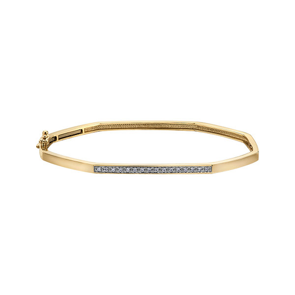 Diamond Bangle in 10K Gold (0.08 CT. T.W.) - Gold