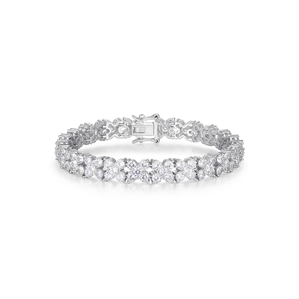 Diamondlite Cubic Zirconia Glamour Flower Bracelet - Silver