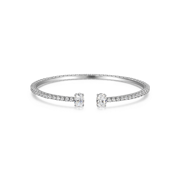 Diamondlite Cubic Zirconia Sim Flexi-cuff Bangle - Silver