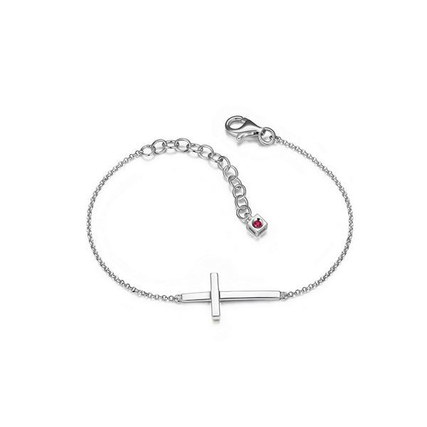 BR1LAGF-W "Devotion" Sideway Cross  Bracelet