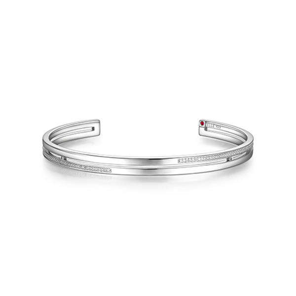 BR1LAJG-W "Horizon" Filigree and Cubic Zirconia Cuff Bangle
