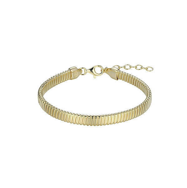 BS1Q1FM-Y Sterling Silver "Tubogas" Oval Hollow Tubular Bracelet
