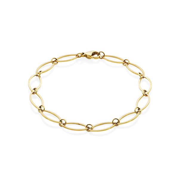CJ Steelx Pointed Oval Link Chain Bracelet - Gold