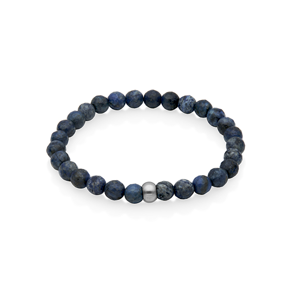 CJ STEELX 7.5mm Lapis Bead Bracelet - Blue